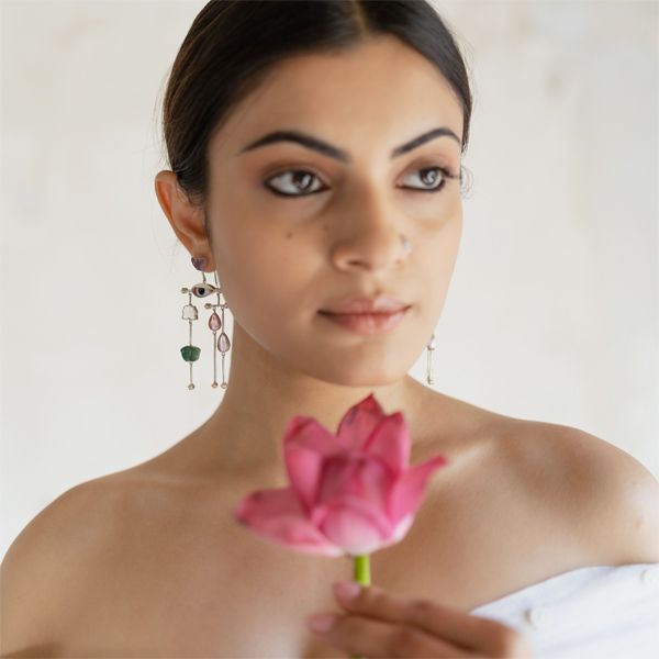 Pichwai Lotus Earrings - CiceroniEarringsBaka