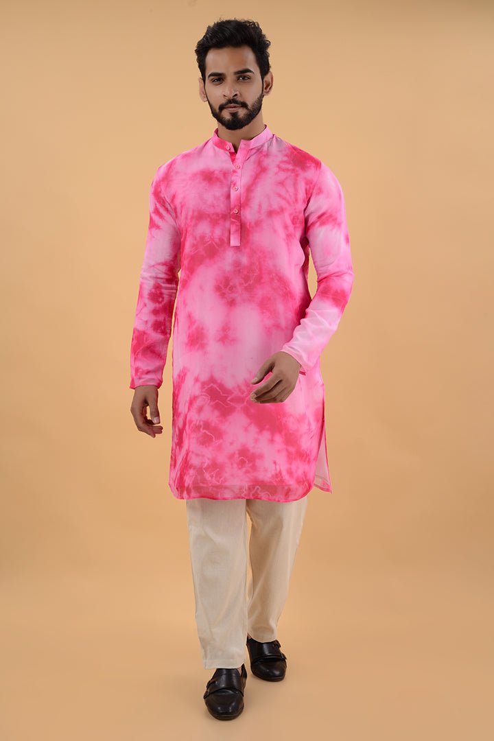 Pink Shibori Kurta - CiceroniKurtaHouse Of K.C