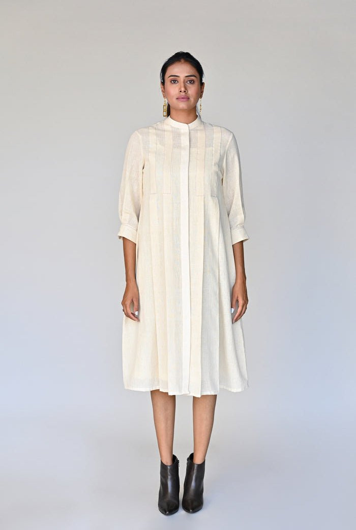 Pleated With Front Open Dress - CiceroniDressesRang by Rajvi