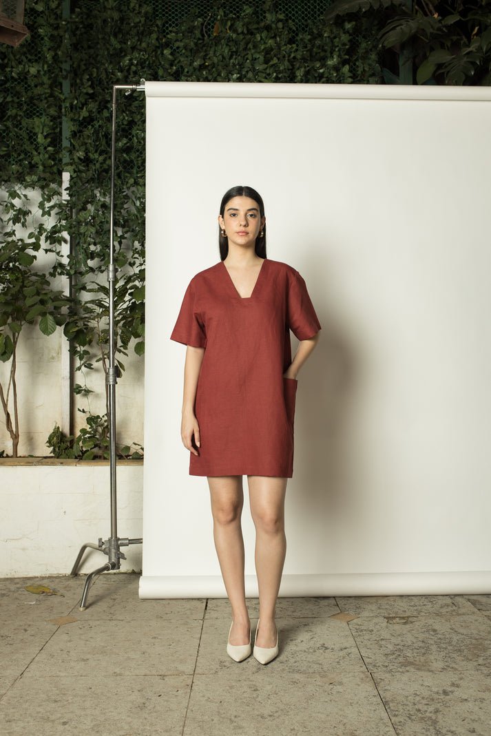Plunge-Neck Shift Dress - CiceroniDressesAnushé Pirani