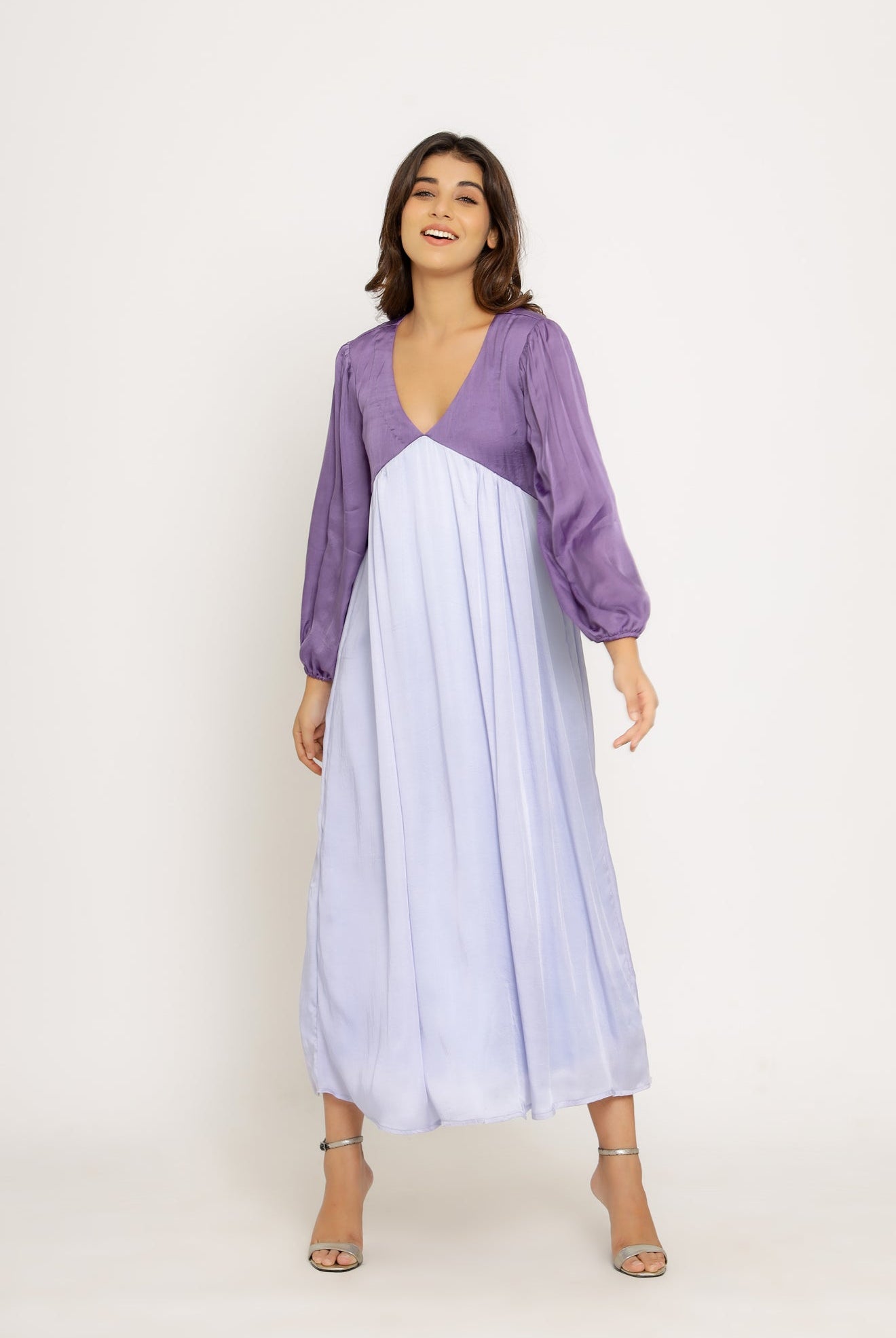 Purple-Lilac Full Length Dress - CiceroniNeora