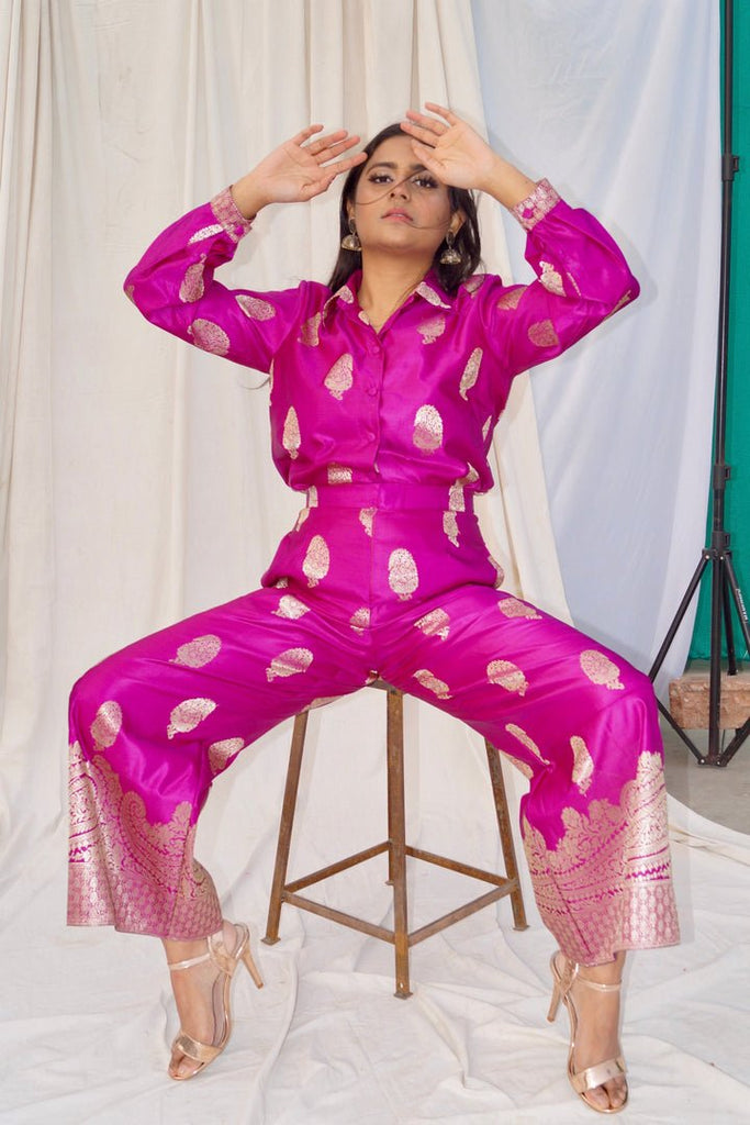 Ranisa Silk Co-ord Set In Pink - CiceroniCo-ord Setshriya singhi