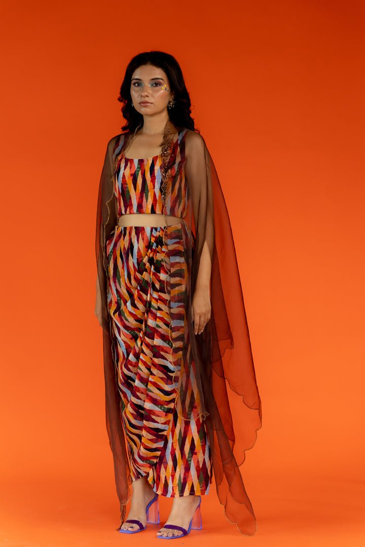 Ritoo draped skirt set - Ciceronikurta set, Festive wearSilai Studio