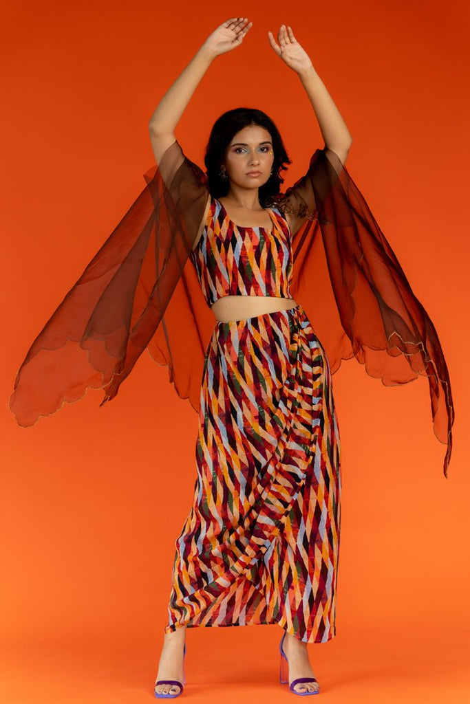 Ritoo draped skirt set - Ciceronikurta set, Festive wearSilai Studio