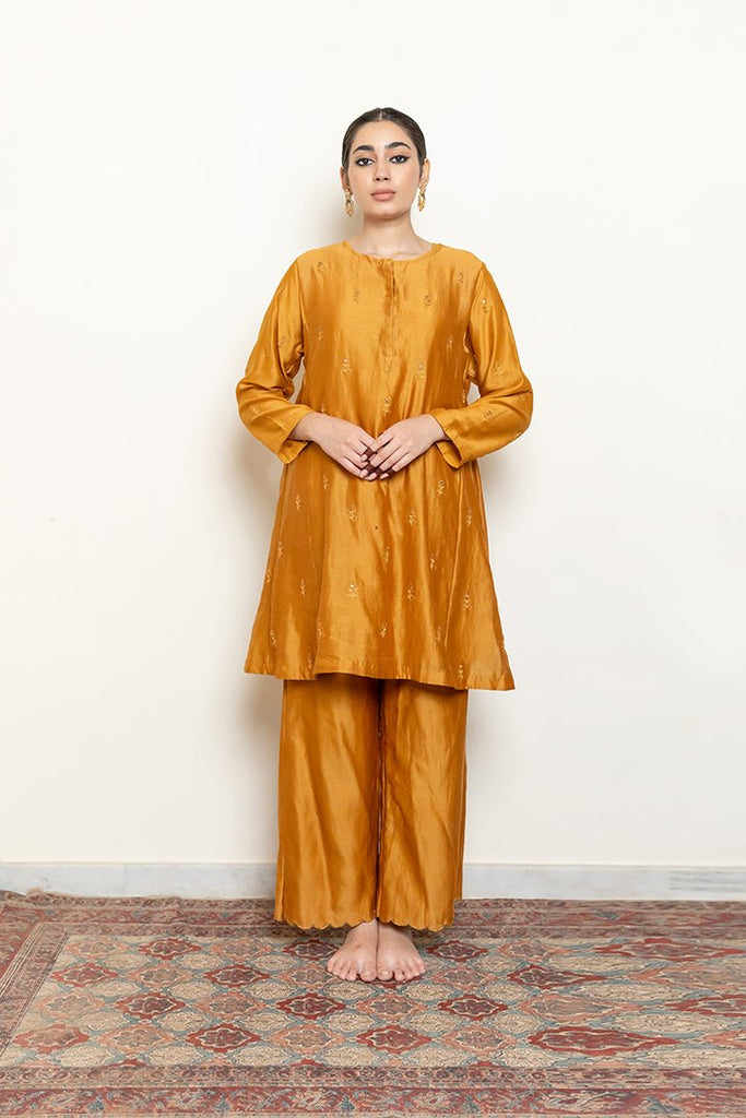Roohi Kalidaar Kurta Set - Mustard - CiceroniKurta Set, Festive wearNirjara