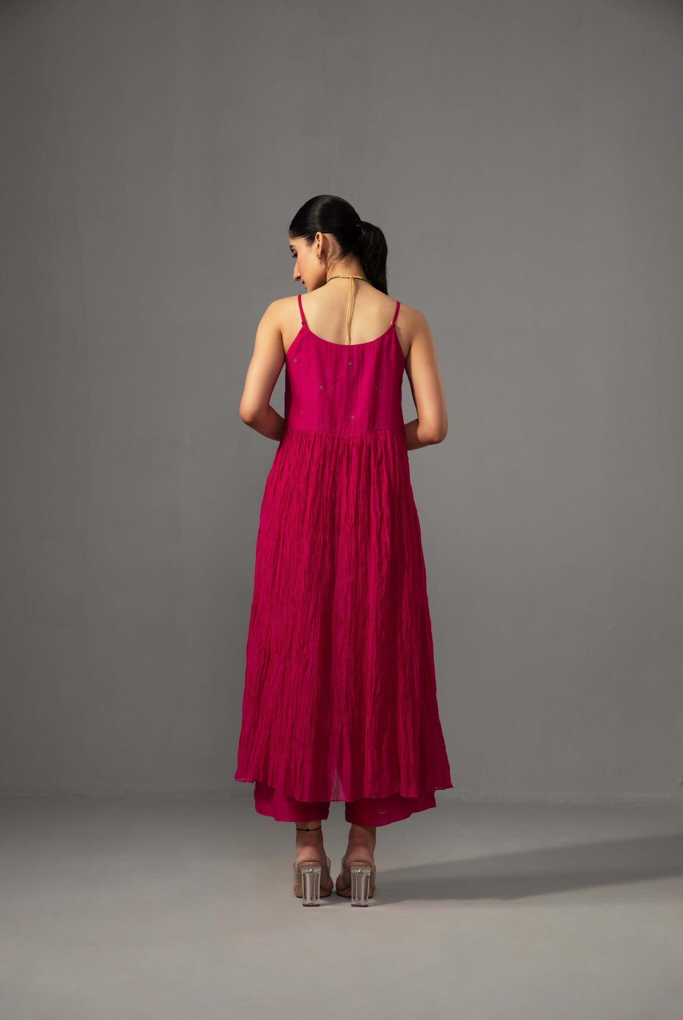 Roomani Ghera Set - Fuchsia Pink - CiceroniKurta Set, Festive wearLabel Shreya Sharma