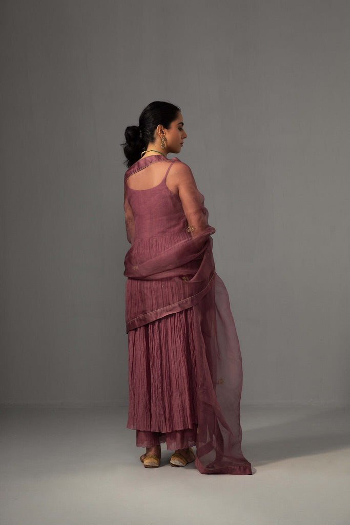 Roomani Ghera Set - Mauve - CiceroniKurta Set, Festive wearLabel Shreya Sharma