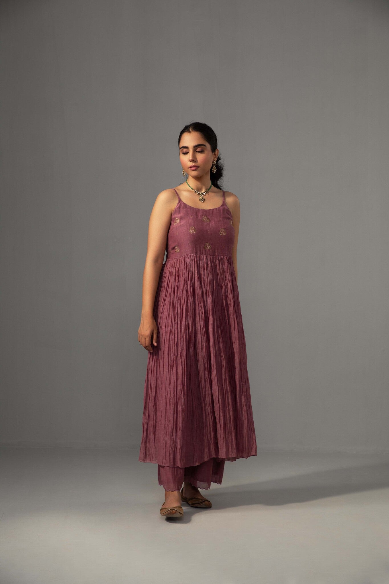 Roomani Ghera Set - Mauve - CiceroniKurta Set, Festive wearLabel Shreya Sharma