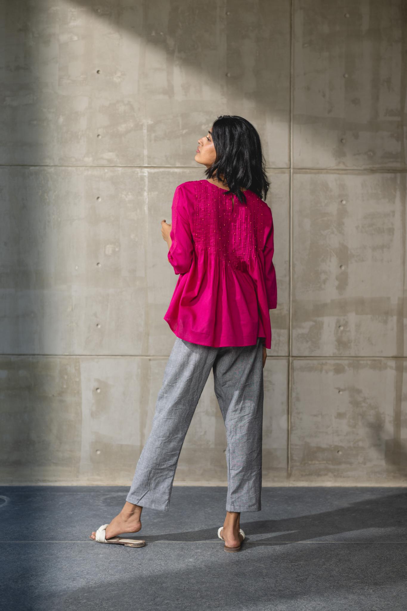 Rose Pintuck Top - CiceroniTopsAraayeh