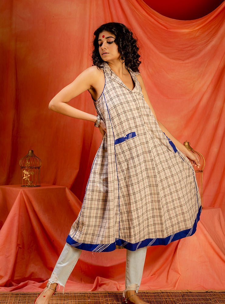 Saanjh Notch Collar Tunic - CiceroniTunicsPrathaa