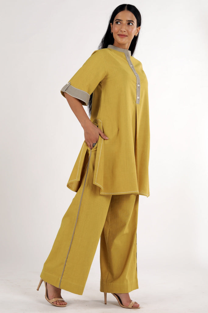 Sabah- Mandarin Tunic Ochre Set of 2 - CiceroniCo-ord SetMadder Much