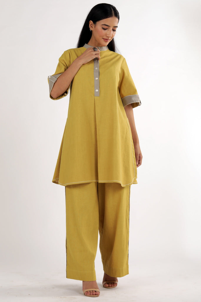 Sabah- Mandarin Tunic Ochre Set of 2 - CiceroniCo-ord SetMadder Much