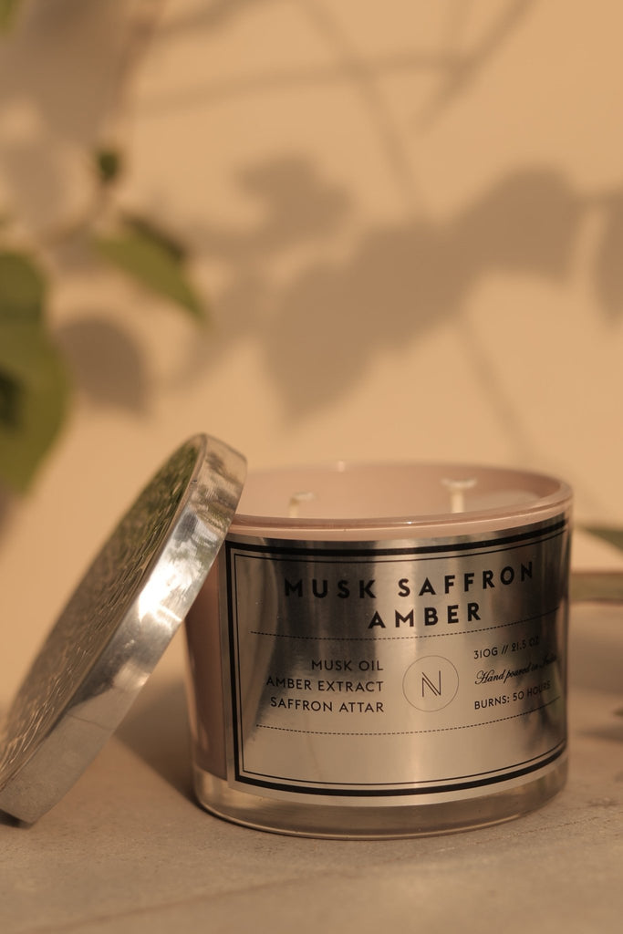 Saffron infused in Musk & Amber Candle - CiceroniCandleNASO