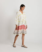 Salmon Wave Short Dress - CiceroniRias Jaipur