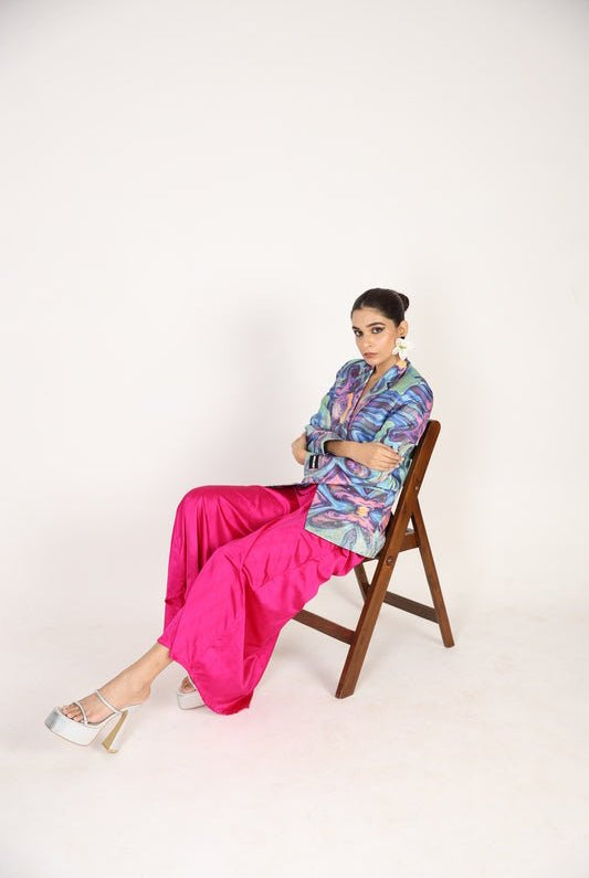 Samsara Holographic Silk Blazer And Skirt Set - CiceroniCo-ord SetShriya Singhi