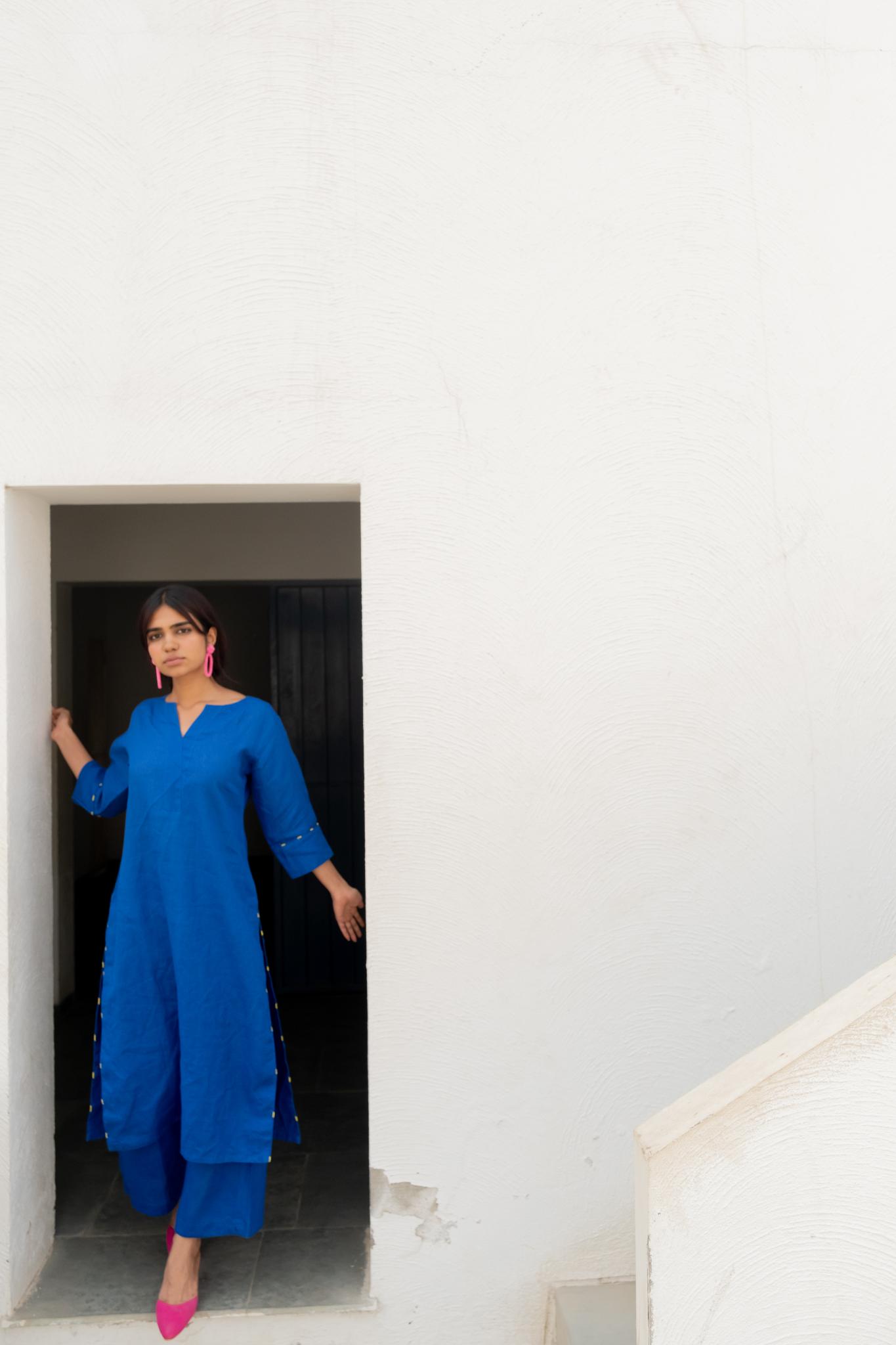 Sapphire Linen Kurta Set - CiceroniKurta SetSilai Studio