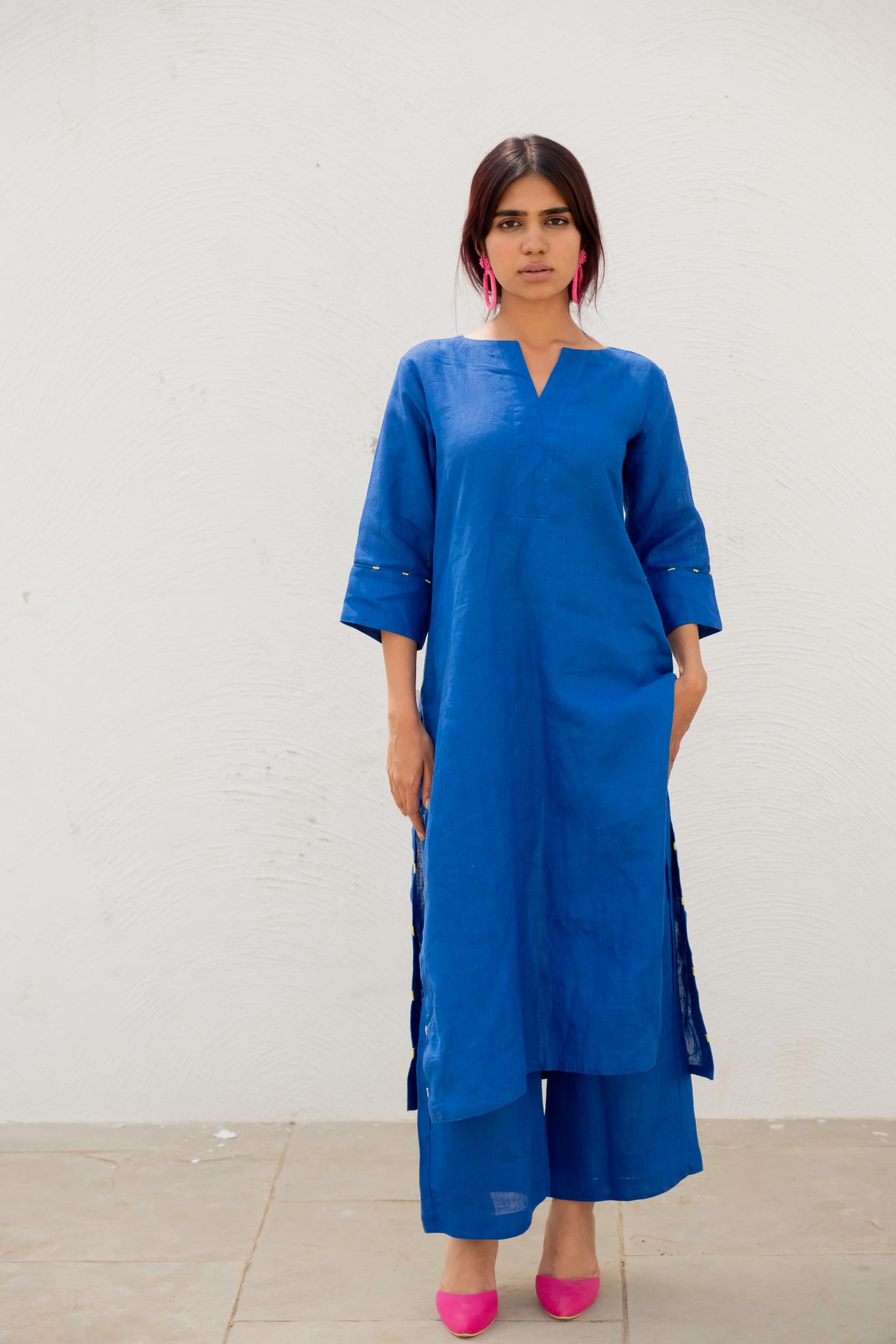 Sapphire Linen Kurta Set - CiceroniKurta SetSilai Studio