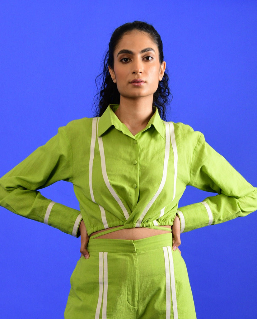 Scream Green Tie Up Top - CiceroniTopRias Jaipur