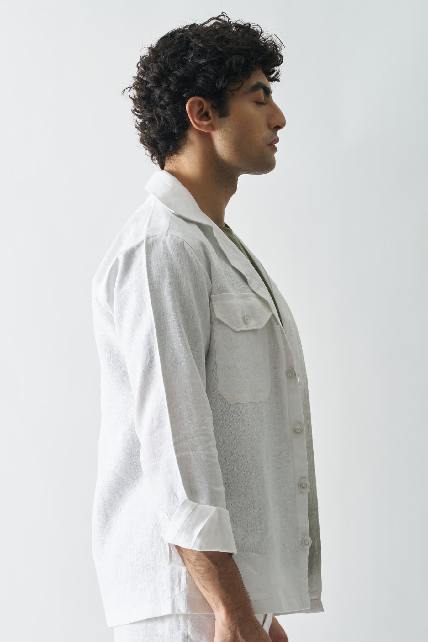 Snowflake Haven Linen Jacket - CiceroniJacketsCultura Studio