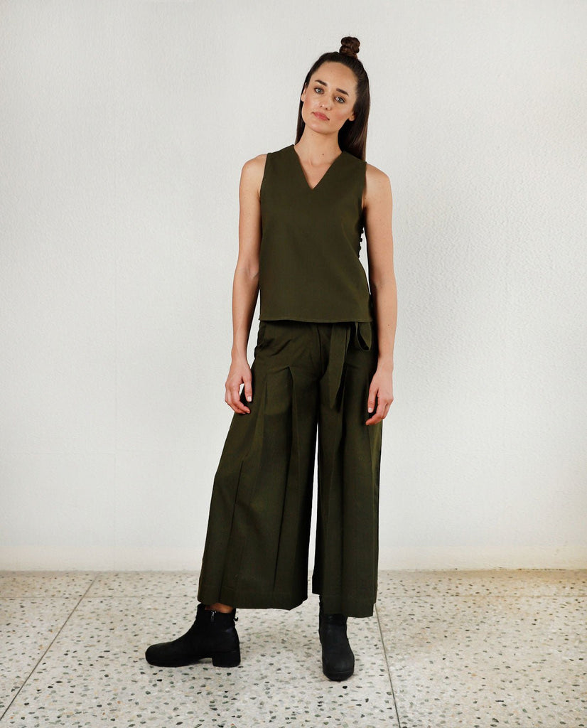 Solid Moon Olive Co-ord - CiceroniRias Jaipur