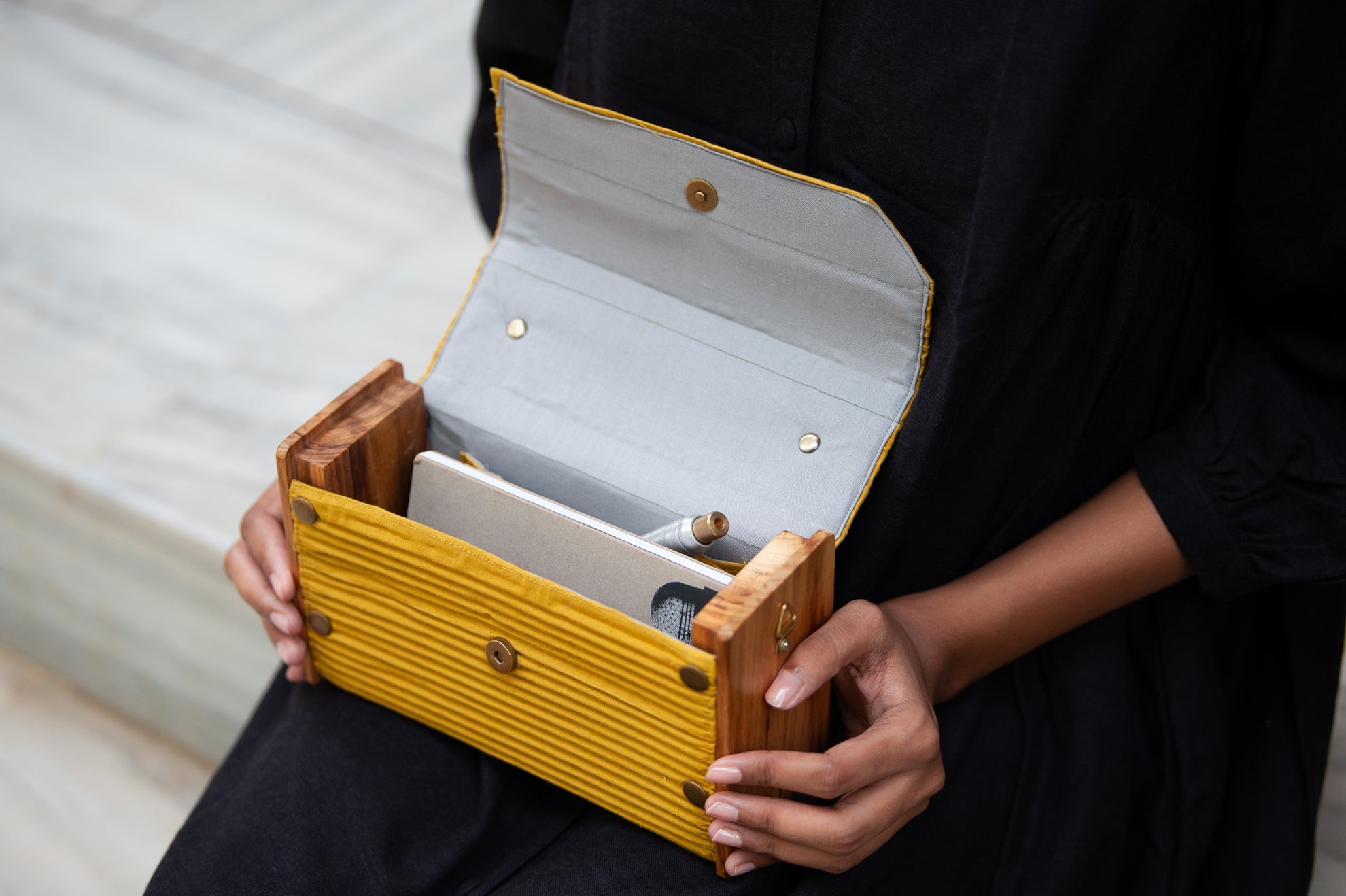 Solid Yellow Box Clutch - CiceroniLukka Chuppi