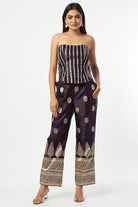 Stripe Corset Silk Coord Set In Purple - CiceroniCo-ord Setshriya singhi