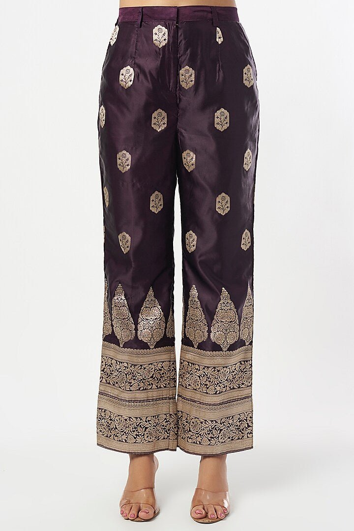 Stripe Corset Silk Coord Set In Purple - CiceroniCo-ord Setshriya singhi