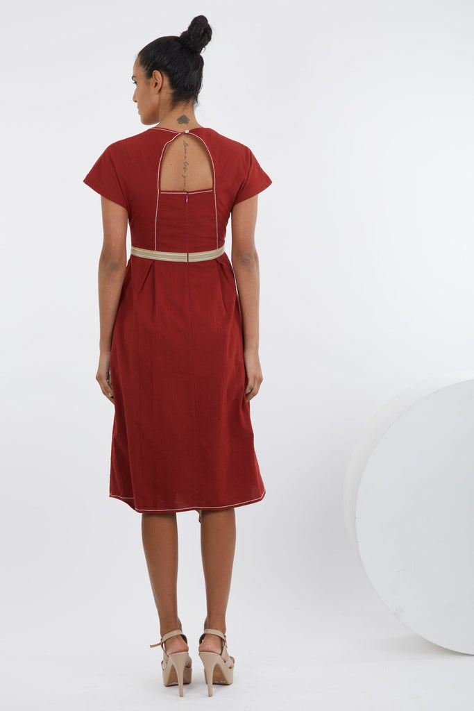 Sumi - Madder Red Trapeze Dress - CiceroniDressesMadder Much