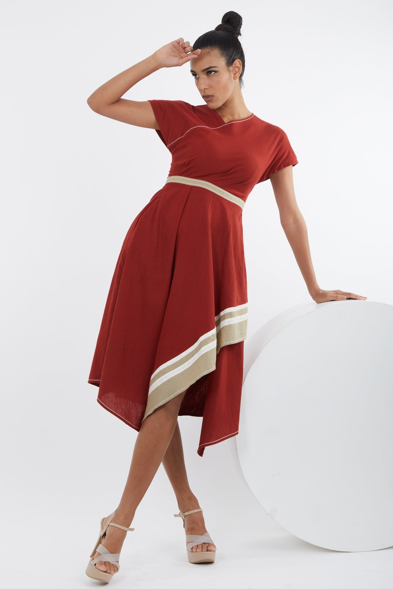 Sumi - Madder Red Trapeze Dress - CiceroniDressesMadder Much