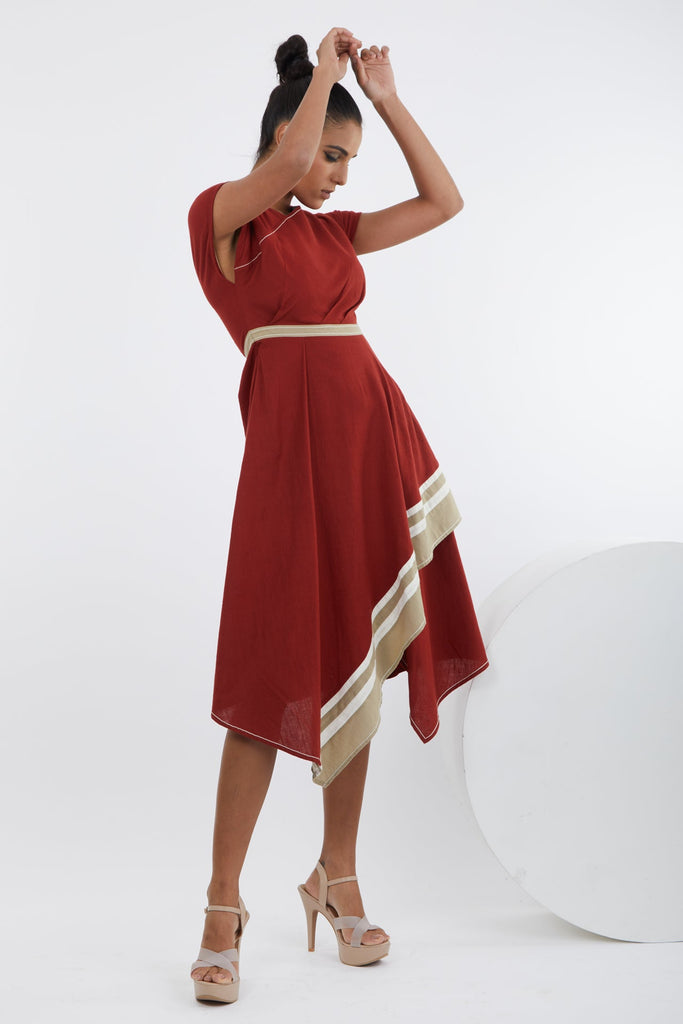Sumi - Madder Red Trapeze Dress - CiceroniDressesMadder Much