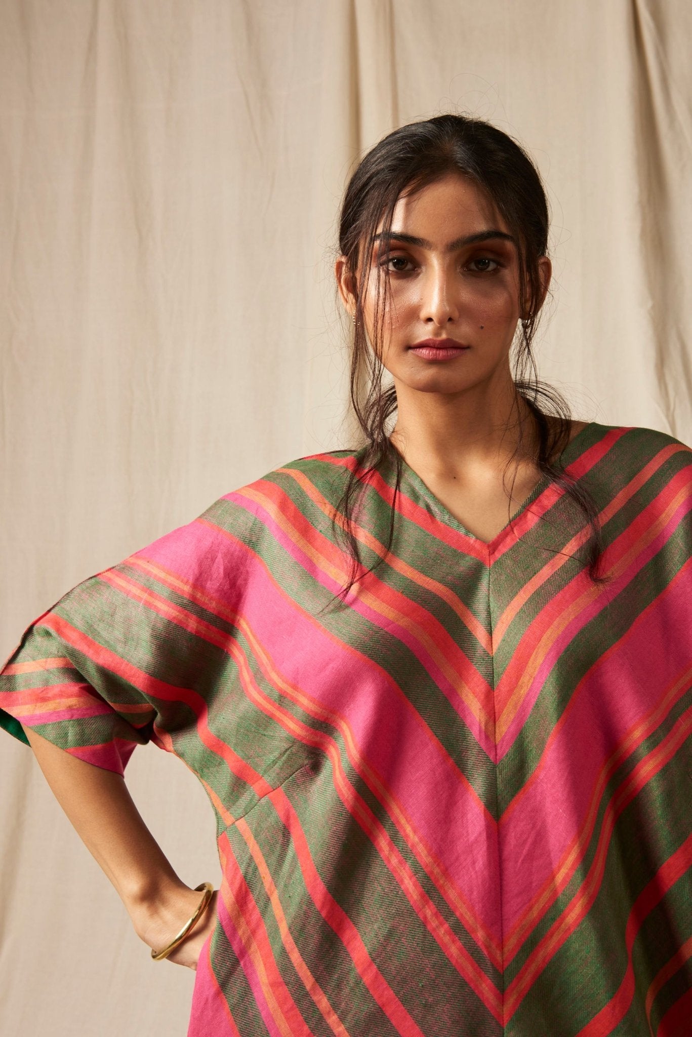 Surekha Linen Dolman Kurta Set - CiceroniKurta SetSaphed