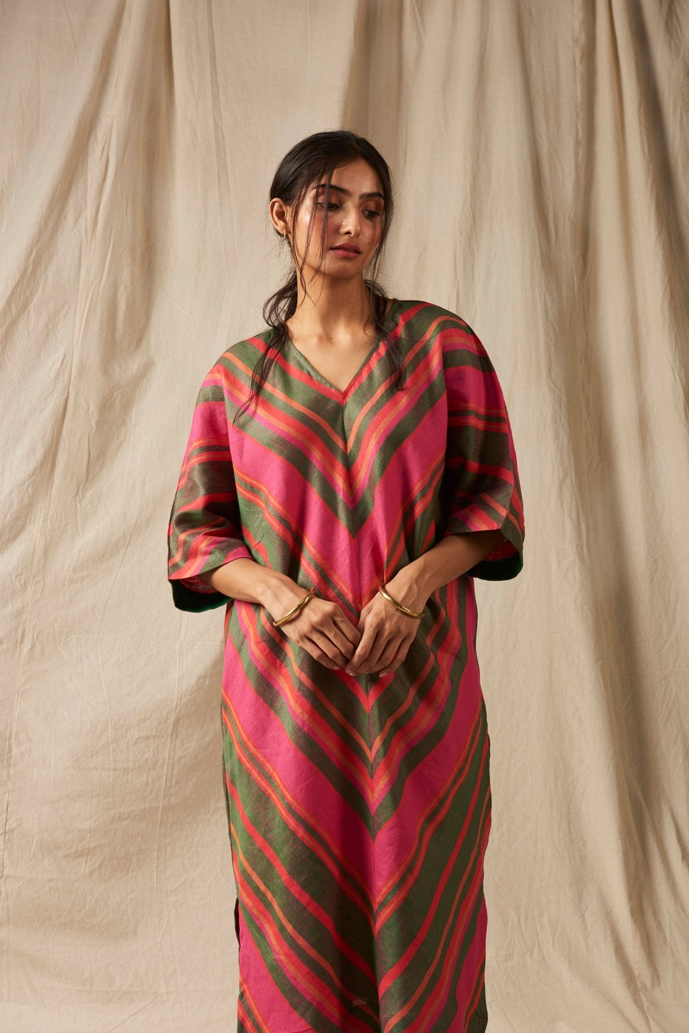 Surekha Linen Dolman Kurta Set - CiceroniKurta SetSaphed