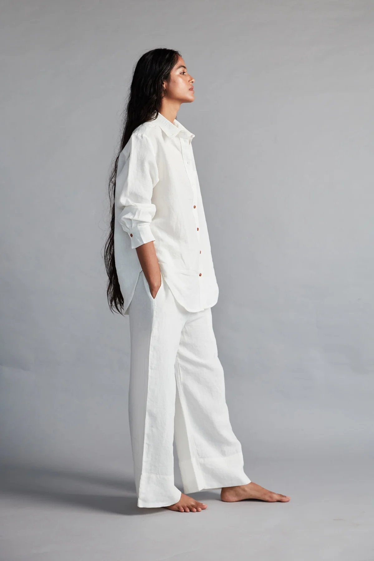 Taj Linen Oversized Shirt Set - CiceroniCo-ord SetSaphed