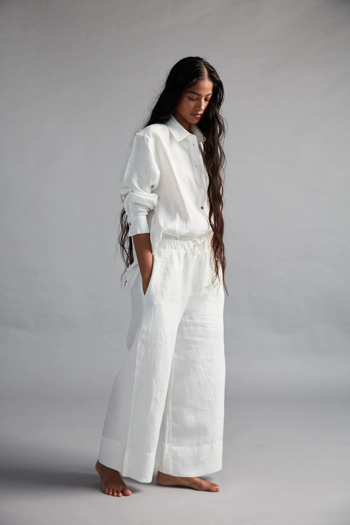 Taj Linen Oversized Shirt Set - CiceroniCo-ord SetSaphed