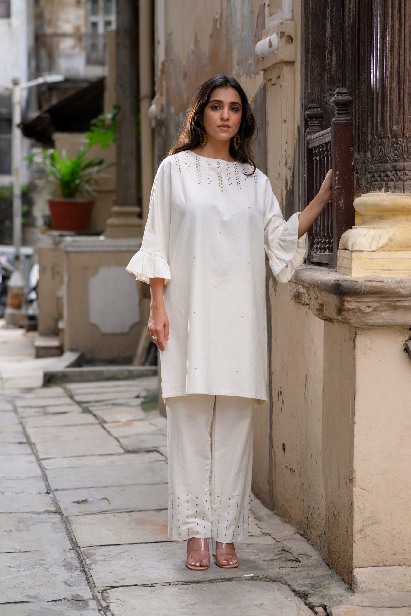 Hand block printed kurta with straight cut pants -set of two by Label Tanu  Singhvi | The Secret Label