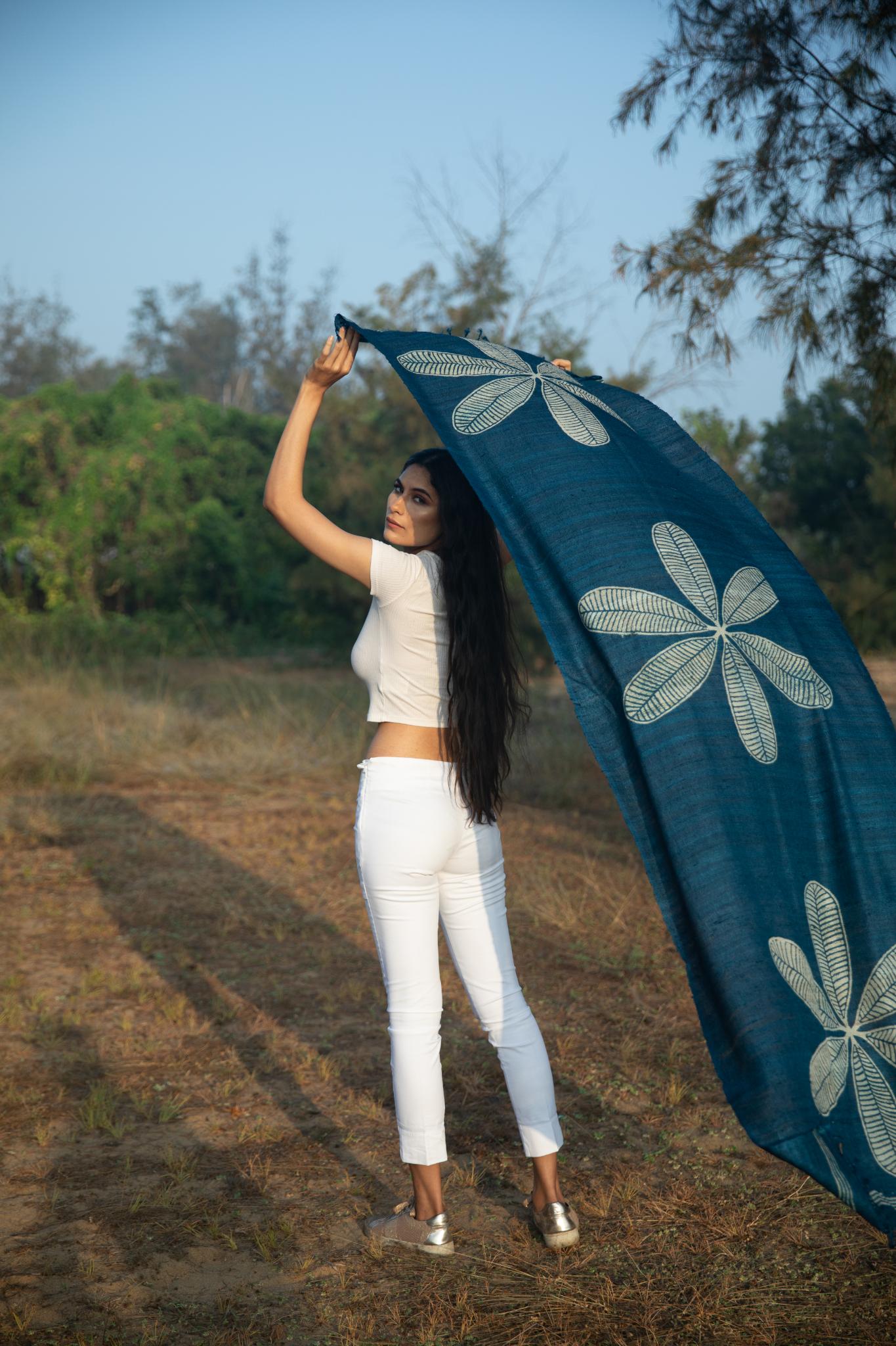 The 'Desert Rose' Tussar Silk Scarf - CiceroniScrafAeshaane