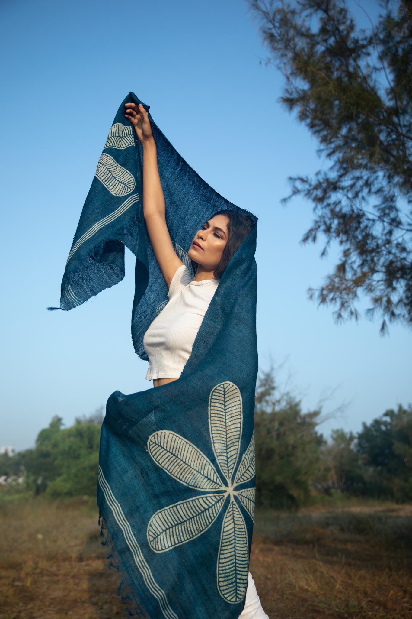 The 'Desert Rose' Tussar Silk Scarf - CiceroniScrafAeshaane