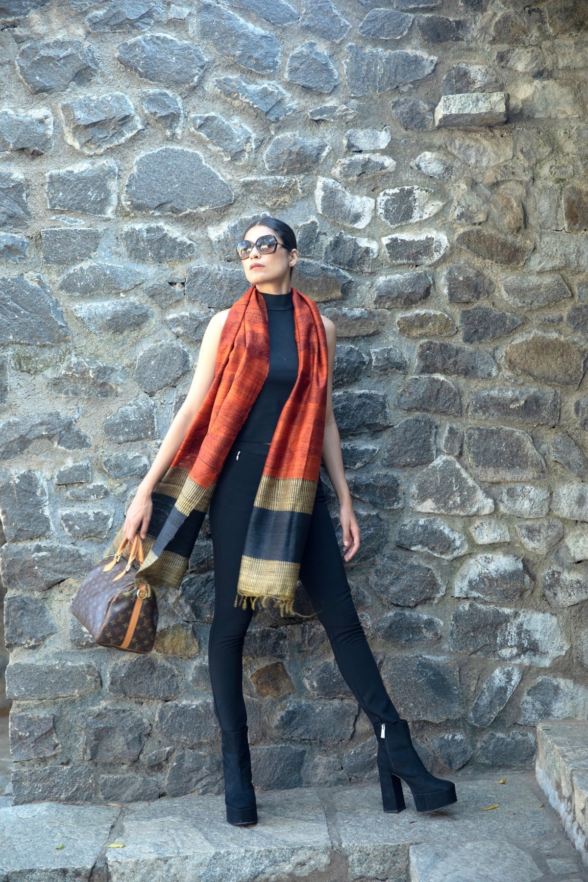 The 'Ginko Leaf' Tussar Silk Scarf - CiceroniScrafAeshaane