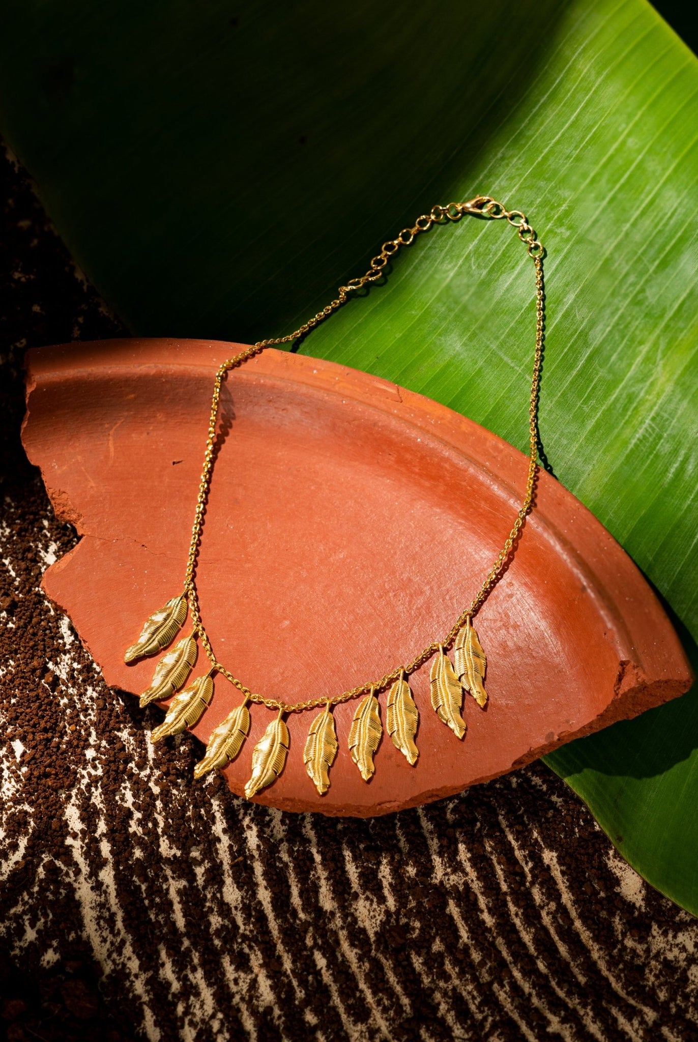 The Golden Leaf Necklace - CiceroniNecklaceAmalgam By Aishwarya