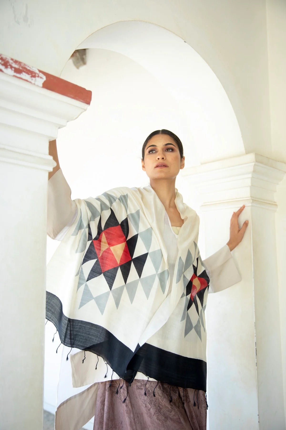 The 'Tangram' Eri Silk Scarf - CiceroniScrafAeshaane