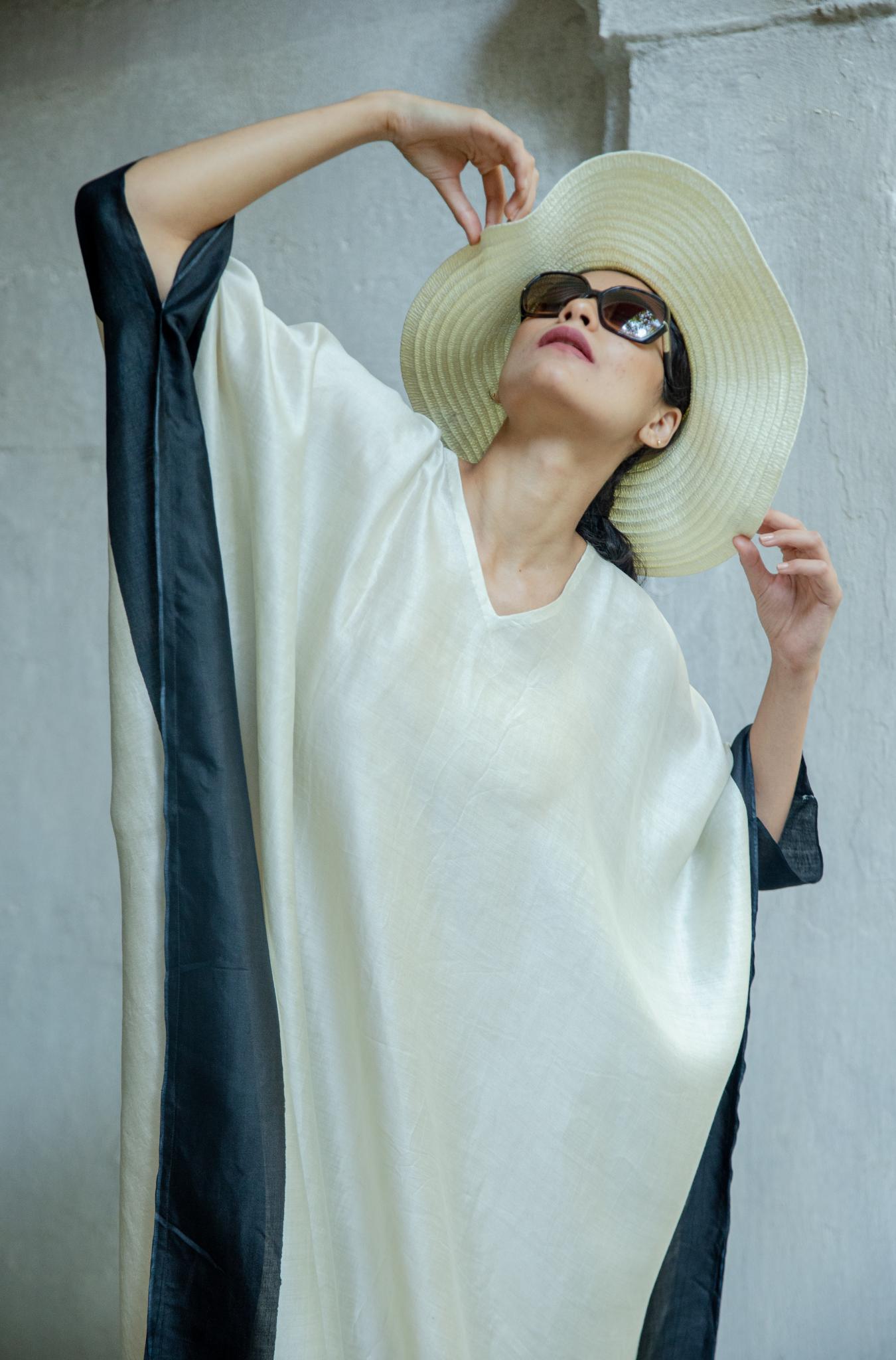 The 'Tile' Eri Peace Silk Kaftan - CiceroniKaftanAeshaane
