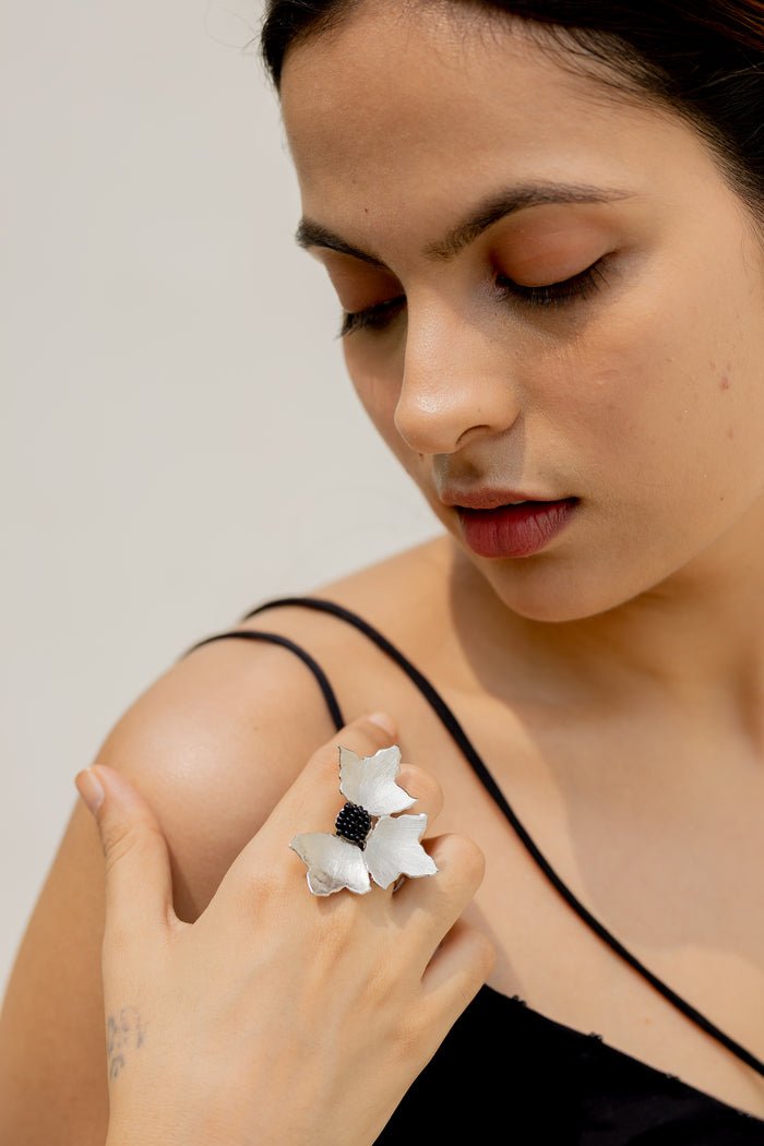 Three Petal Ring in Silver - CiceroniAarjavee