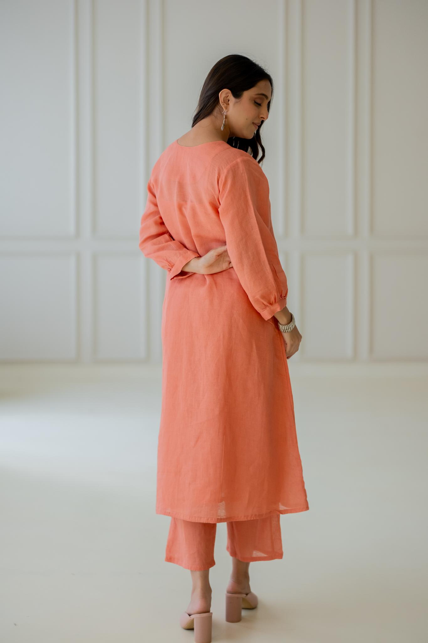 Tropical Apricot Kurta Set - CiceroniKurta SetSilai Studio