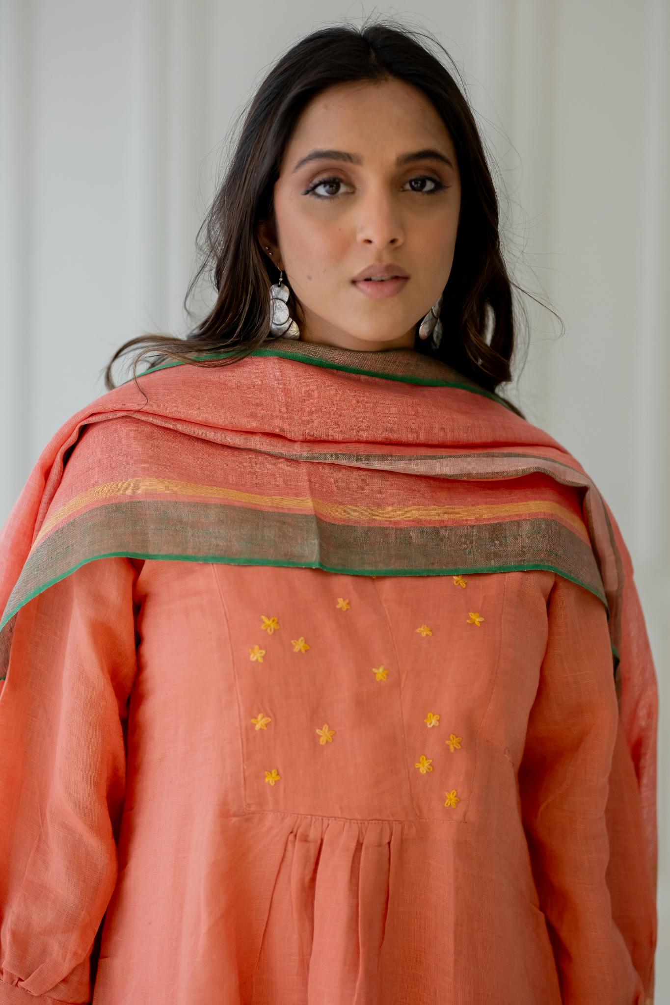 Tropical Apricot Kurta Set - CiceroniKurta SetSilai Studio