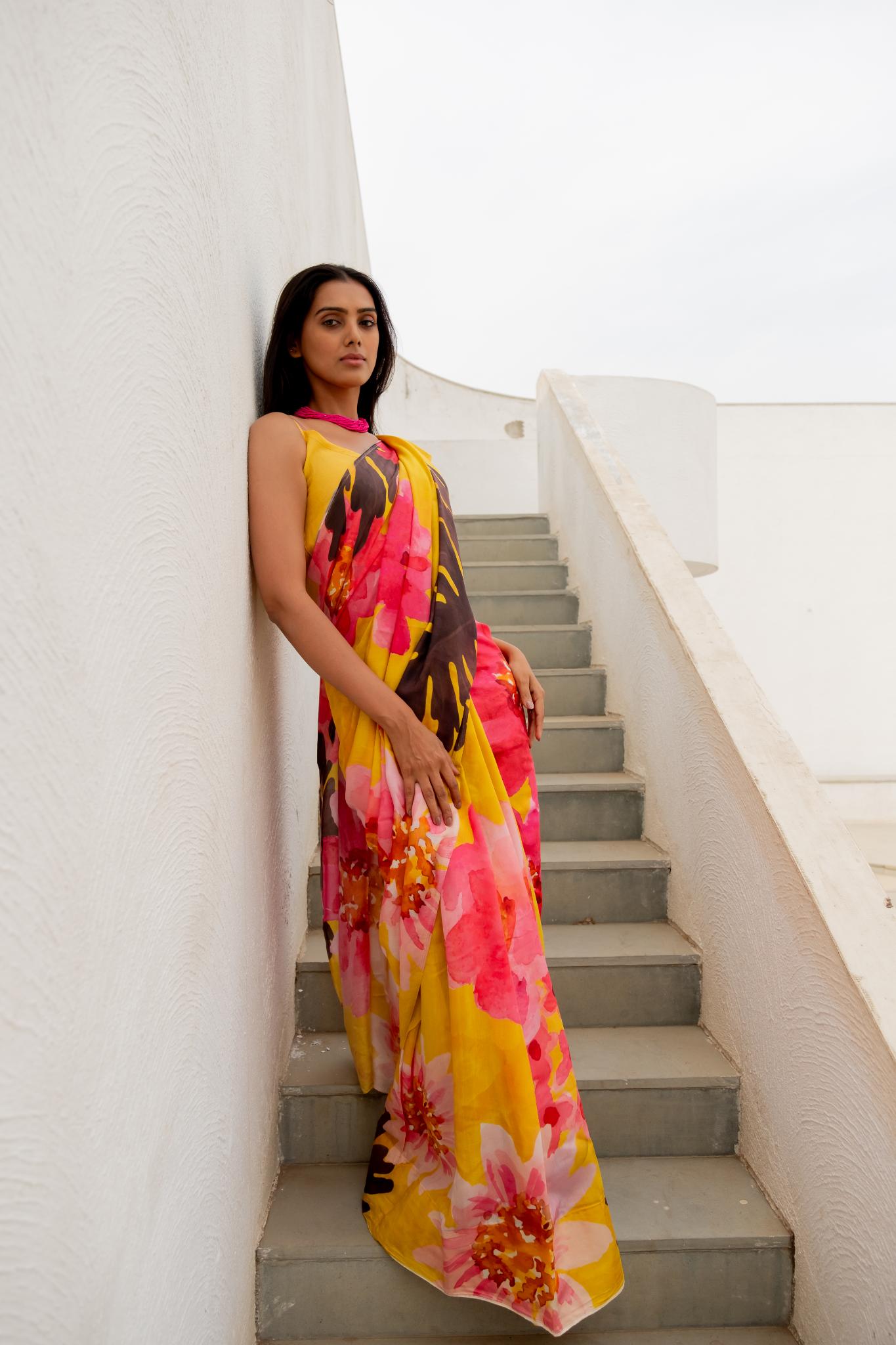 Tuscany Flowers Saree - CiceroniSareeSilai Studio