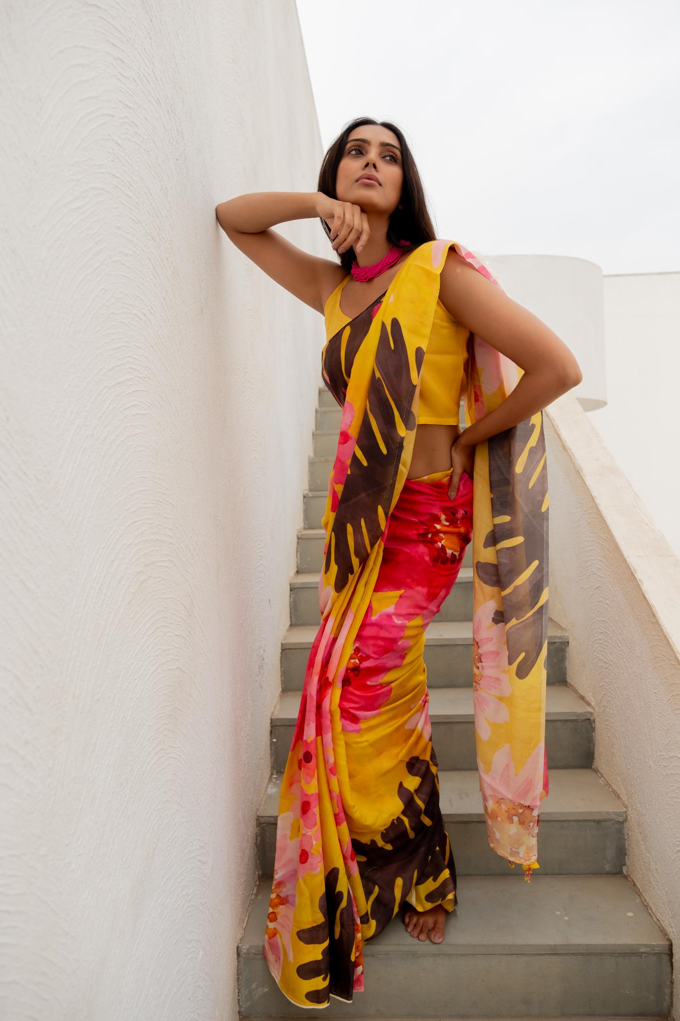 Tuscany Flowers Saree - CiceroniSareeSilai Studio