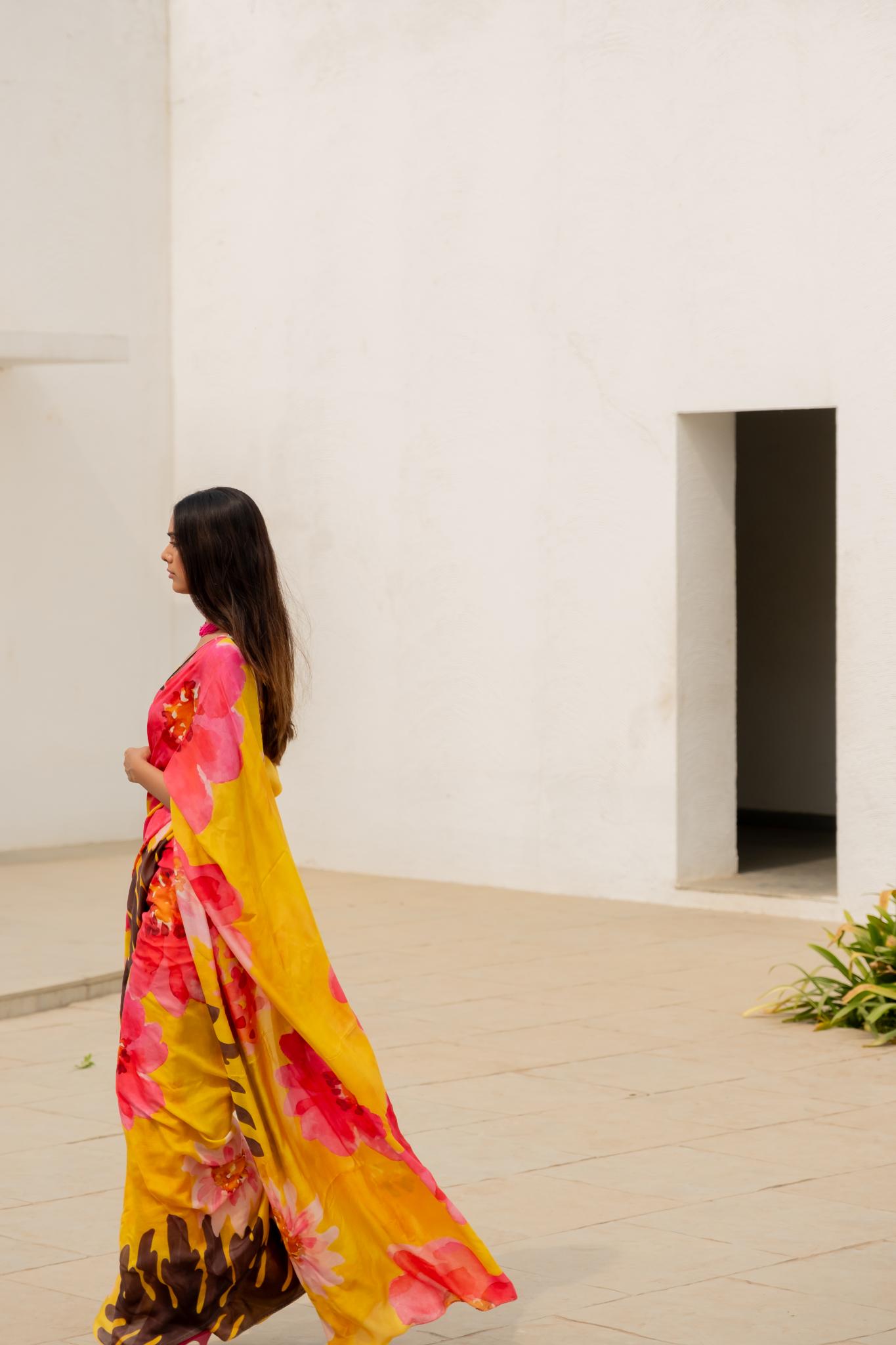 Tuscany Flowers Saree - CiceroniSareeSilai Studio