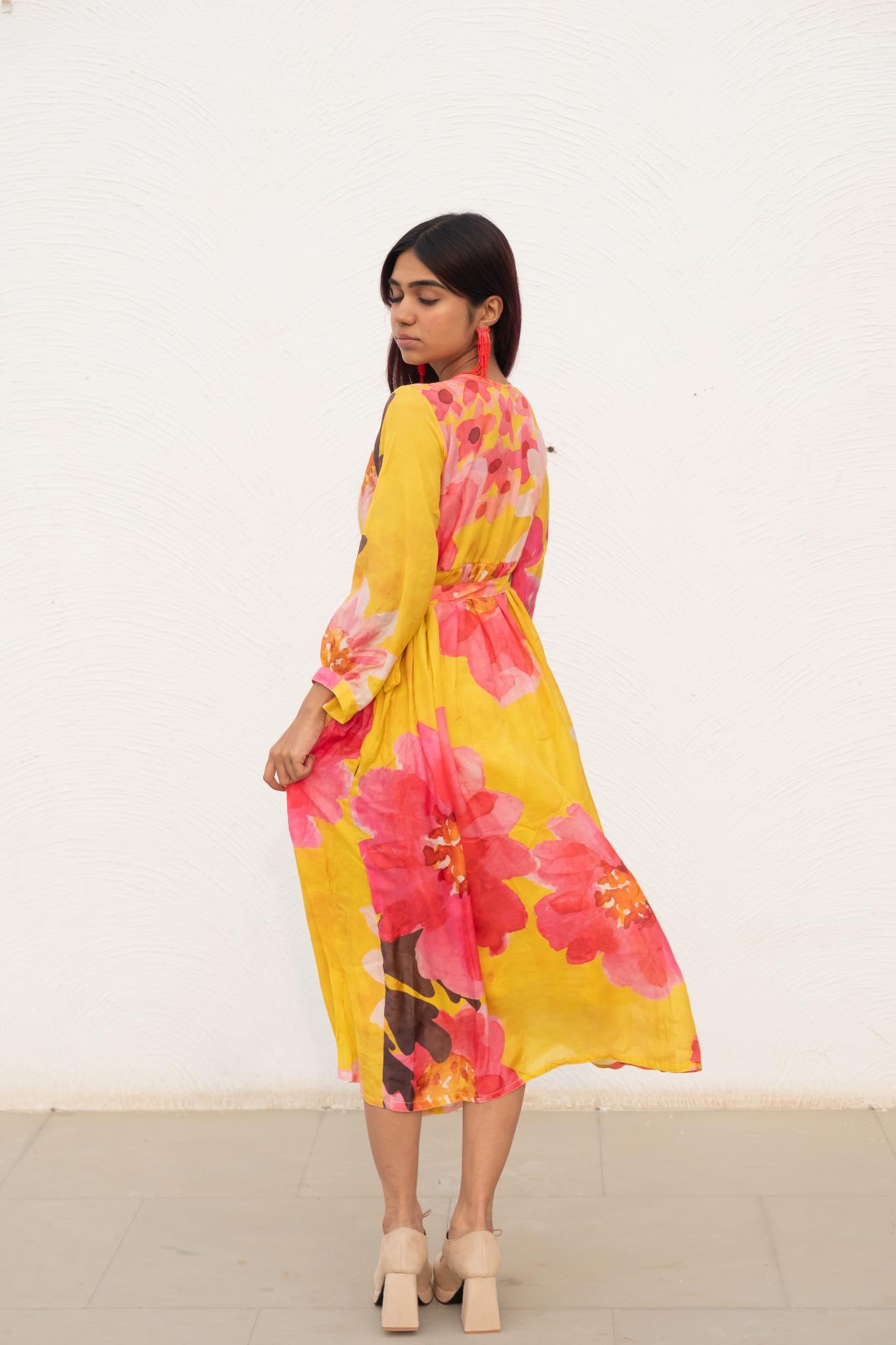 Tuscany Flowers Wrap Dress - CiceroniDressesSilai Studio