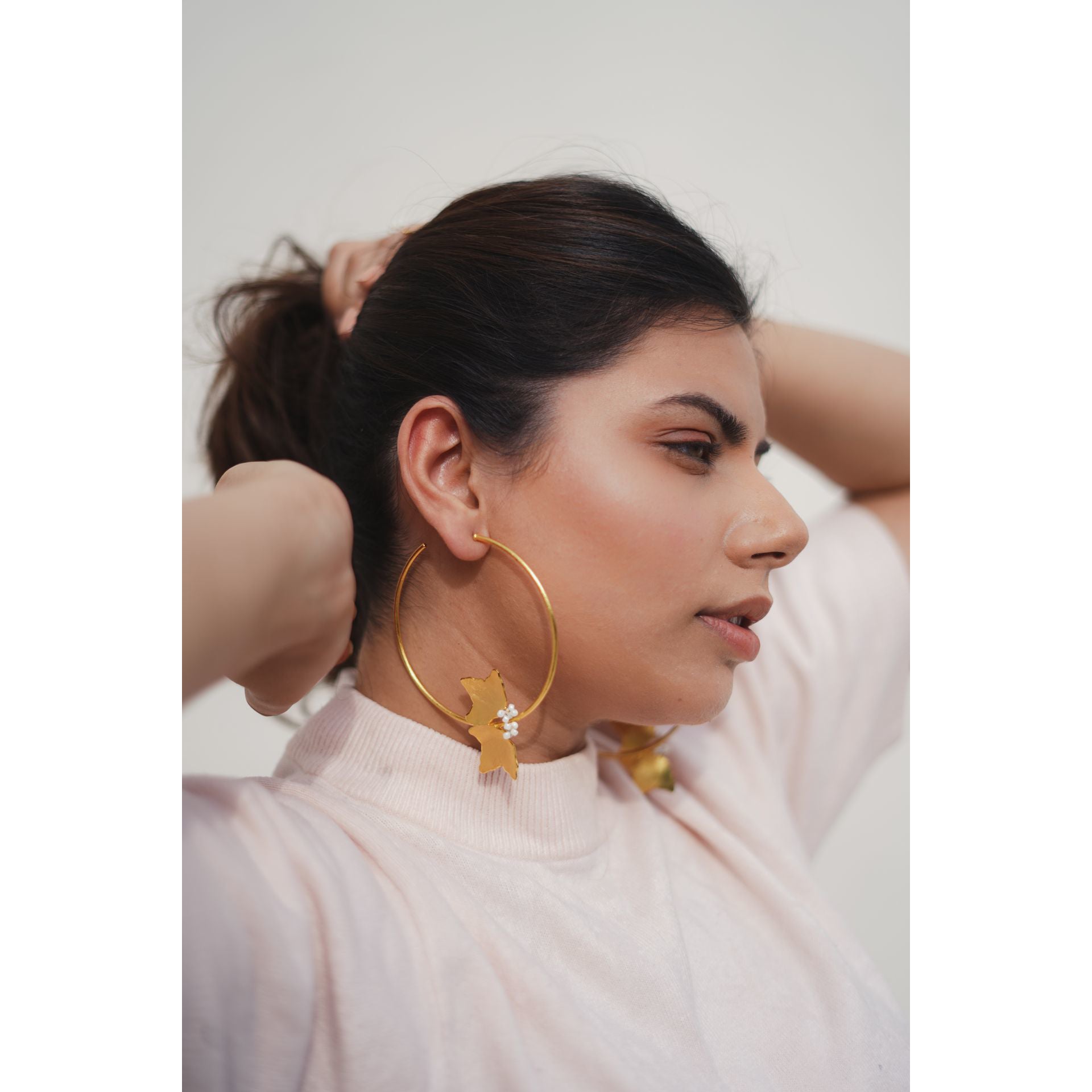 Two Petal Hoops in Gold - CiceroniAarjavee