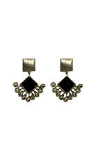 Two Tier Diamond Earrings - Black - CiceroniAaree